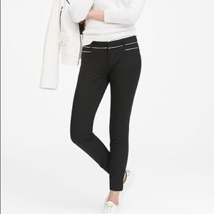 Banana Republic Sloan Black White Piping Ponte